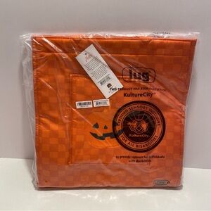 Lug Runner Tote HSQO - Orange checked with Orange Embroidered 🎃 Pumpkin